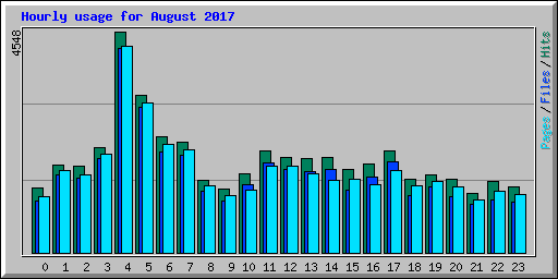 Hourly usage for August 2017